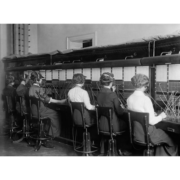 Female Telephone Operators At A Switchboard In Washington History (24 x 18)