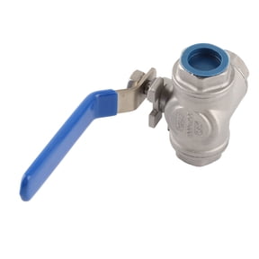Female Thread T-Type Stainless Steel Ball Valve, 3/4" DN20 Three-way for Shutoff Control with Vinyl Locking Handle