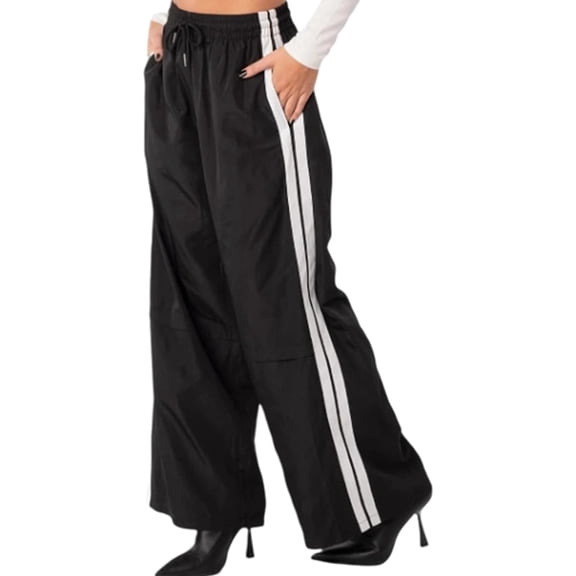Female Track Pants Loose Straight Leg Jogging Sweatpants Warm-Up Sports Athletic Running