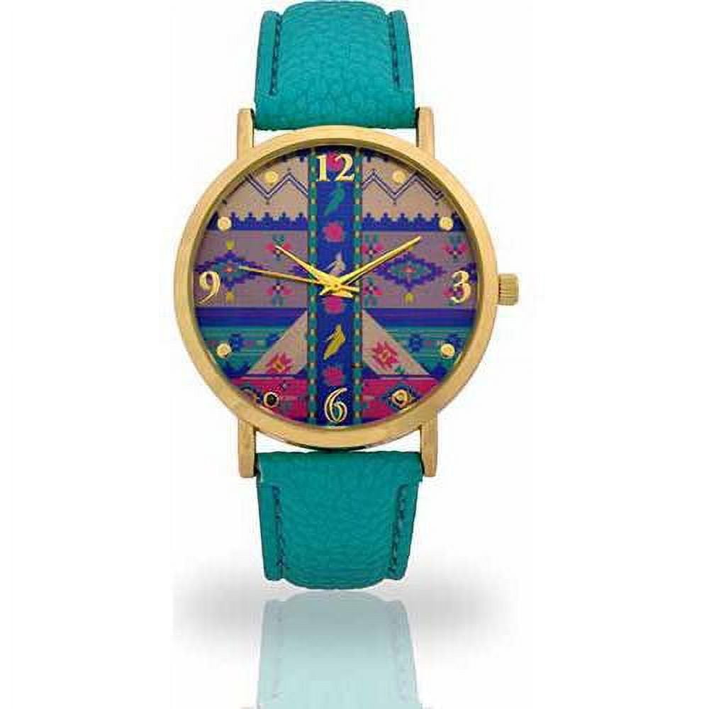 Female Turquoise Aztec Mirror Face Watch