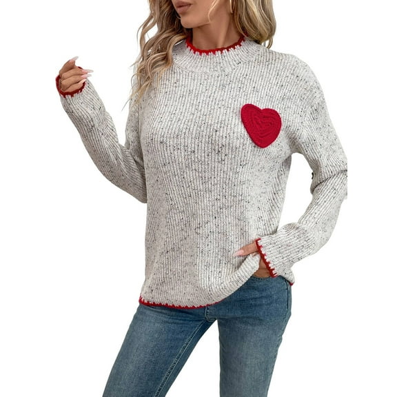 Female Turtle-Neck Oversized Sweaters Batwing Long Sleeve Pullover Loose Chunky Knit Jumper Light Gray M