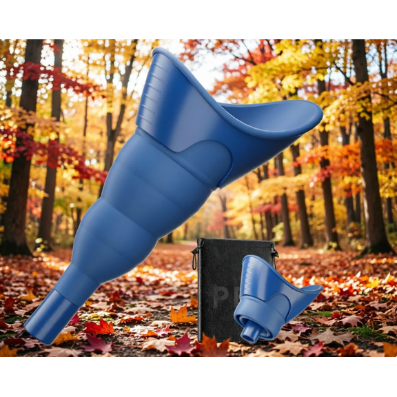 Female Urination Device -Blue-Portable Stand Up Urinal for Women with Storage Pouch, Hygienic Travel Companion for Outdoor & On-The-Go Use, Perfect for Hiking, Camping, Travel