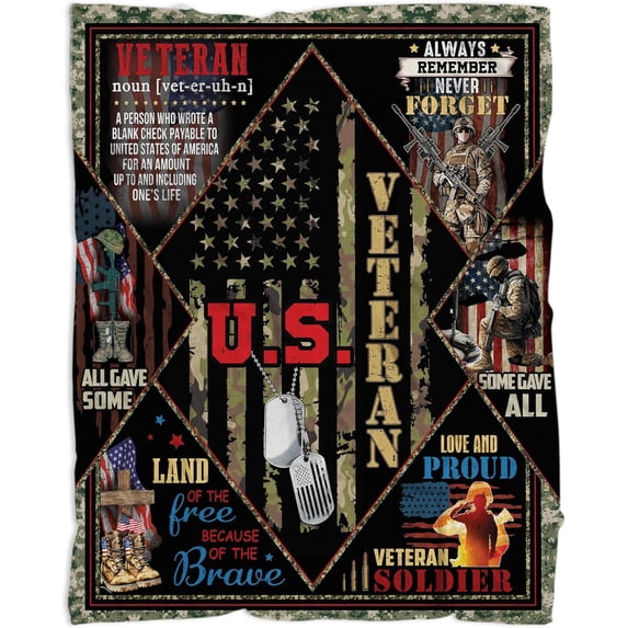 Female Veteran Gifts, Proud Female Veteran Blanket, Veteran Military Blanket US Veterans Gifts, Soft Warm Blanket Thank You Gifts for Veterans on Veterans Day Female Women Veteran Mom Grandma
