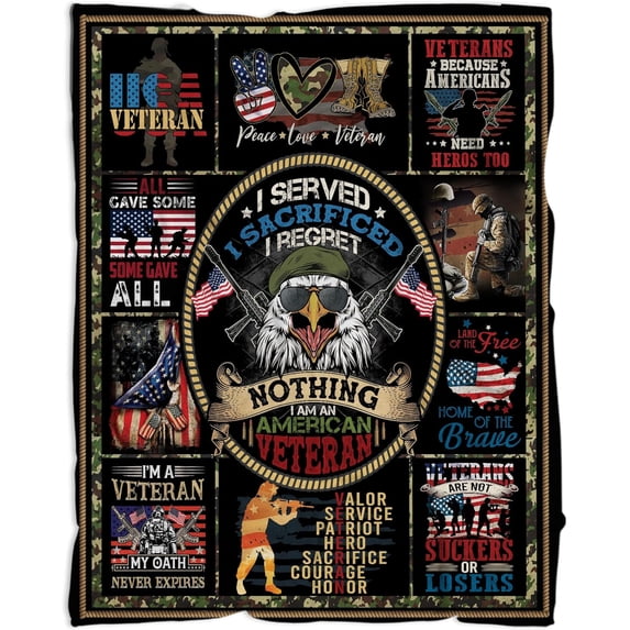 Female Veteran Gifts, Proud Female Veteran Blanket, Veteran Military Blanket US Veterans Gifts, Soft Warm Blanket Thank You Gifts for Veterans on Veterans Day Female Women Veteran Mom Grandma
