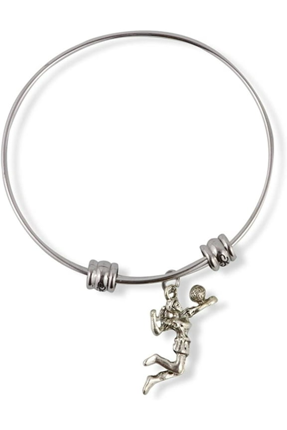 Female Volleyball Player Bracelet | Spiking Ball Fancy Bangle