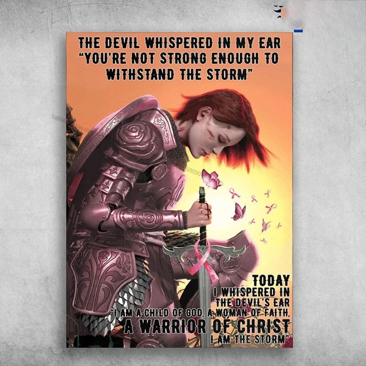 Sign Language For Pink Ribbon Female Warrior Awareness Ribbon The Devil Whispered In My Ear You'Re ...