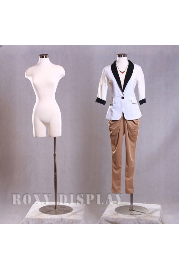 Female White Small-Medium Size with Leg Mannequin Dress Body Form #F2WLG+BS-04