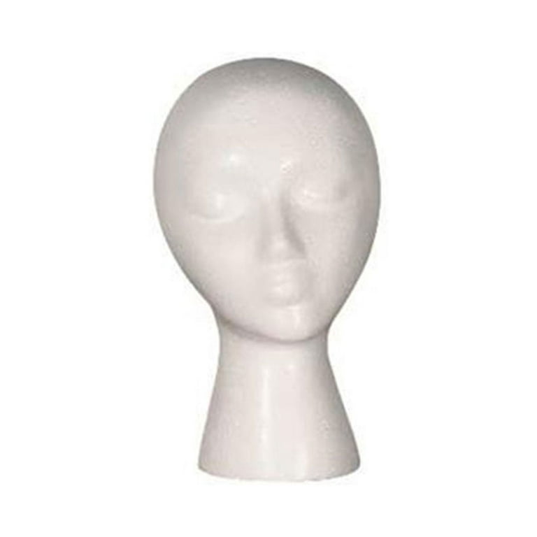 Female White Styrofoam Mannequin Head - 11 1/2 Height - Beauty Supply  Standard - Set of 3