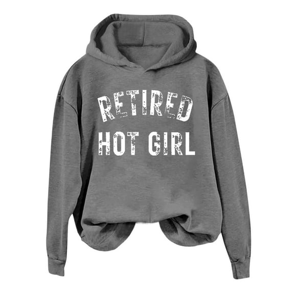 Female Winter Female Retirement Hot Girl T Shirt Lightweight Pullover Top Vintage Halloween Print Hoodie Sweatshirt