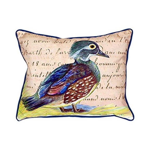 Female Wood Duck Script Large Indoor/Outdoor Pillow 16x20