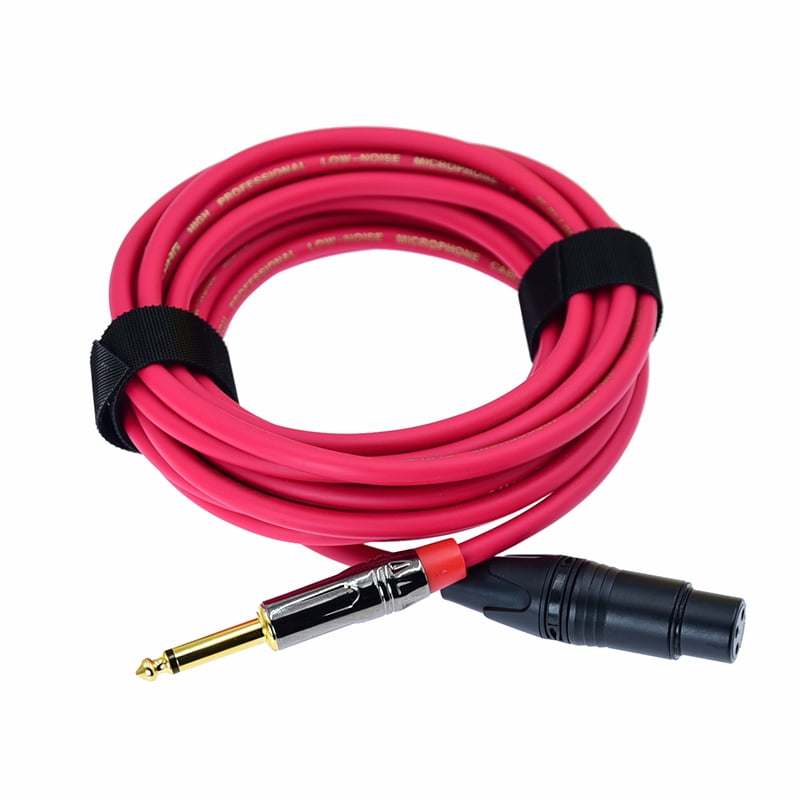 Female XLR to 1/4 Inch (6.35mm) TS Mono Jack Microphone Cable