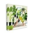 thumbnail image 1 of Female Yoga Pose Modern Plant Room Interior Novelty Gallery-Wrapped Canvas Print Wall Art, 17x17, 1 of 1