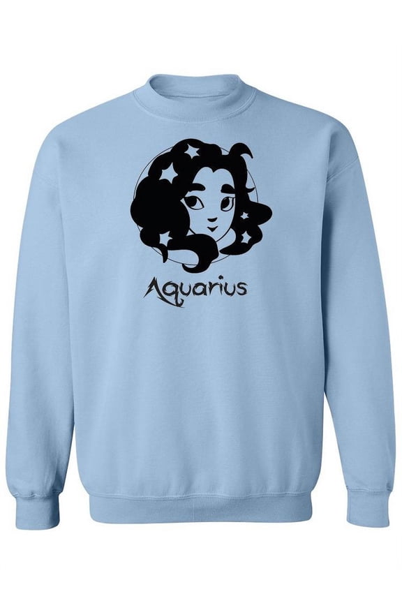 Female Zodiac Sign Aquarius. Sweatshirt Women -Image by Shutterstock, Female Large