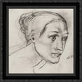 thumbnail image 1 of Female head 20x20 Black Ornate Wood Framed Canvas Art by Petrov Vodkin, Kuzma, 1 of 2