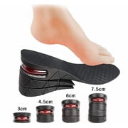 Female height increasing insole, three-layer shoe height insole makes you taller, multi-layer invisible lifting sole mens kit, with air cushion,,Black,2-Layer Insoles