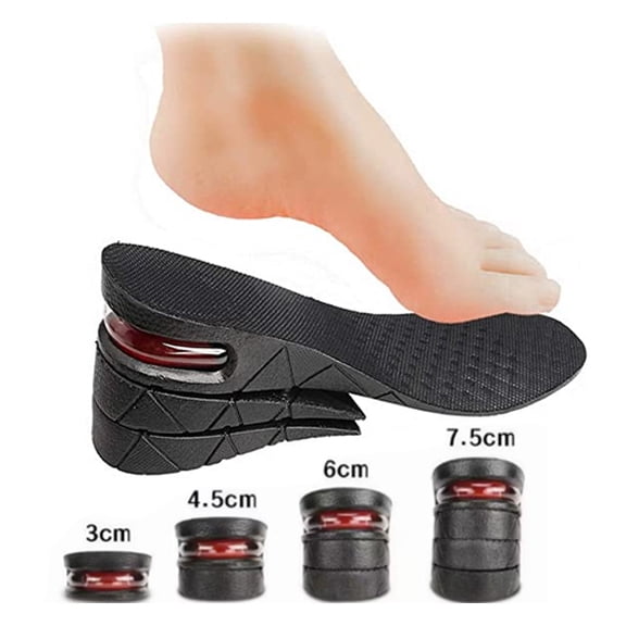 Female height increasing insole, three-layer shoe height insole makes you taller, multi-layer invisible lifting sole men's kit, with air cushion,,Black,2-Layer Insoles