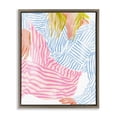 thumbnail image 1 of Female in Pastel Stripes Brown Framed Floater Canvas Wall Art, design by Ziwei Li, 1 of 10