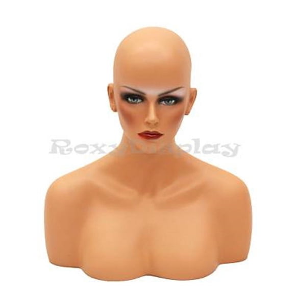 Female mannequin head to shoulder portrait style,with ears pierced MD-MEGAN