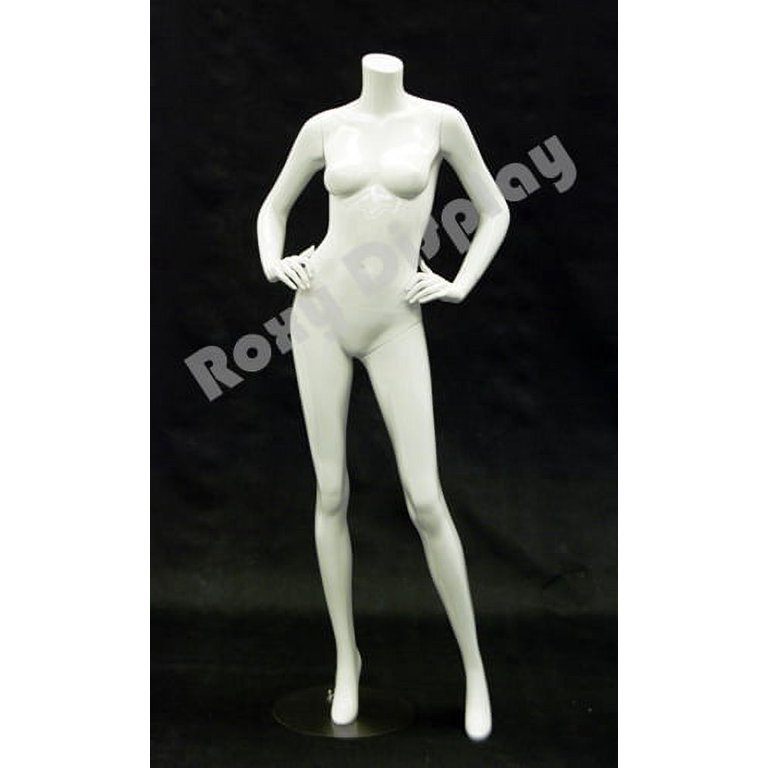 Headless Glossy White Female Mannequin