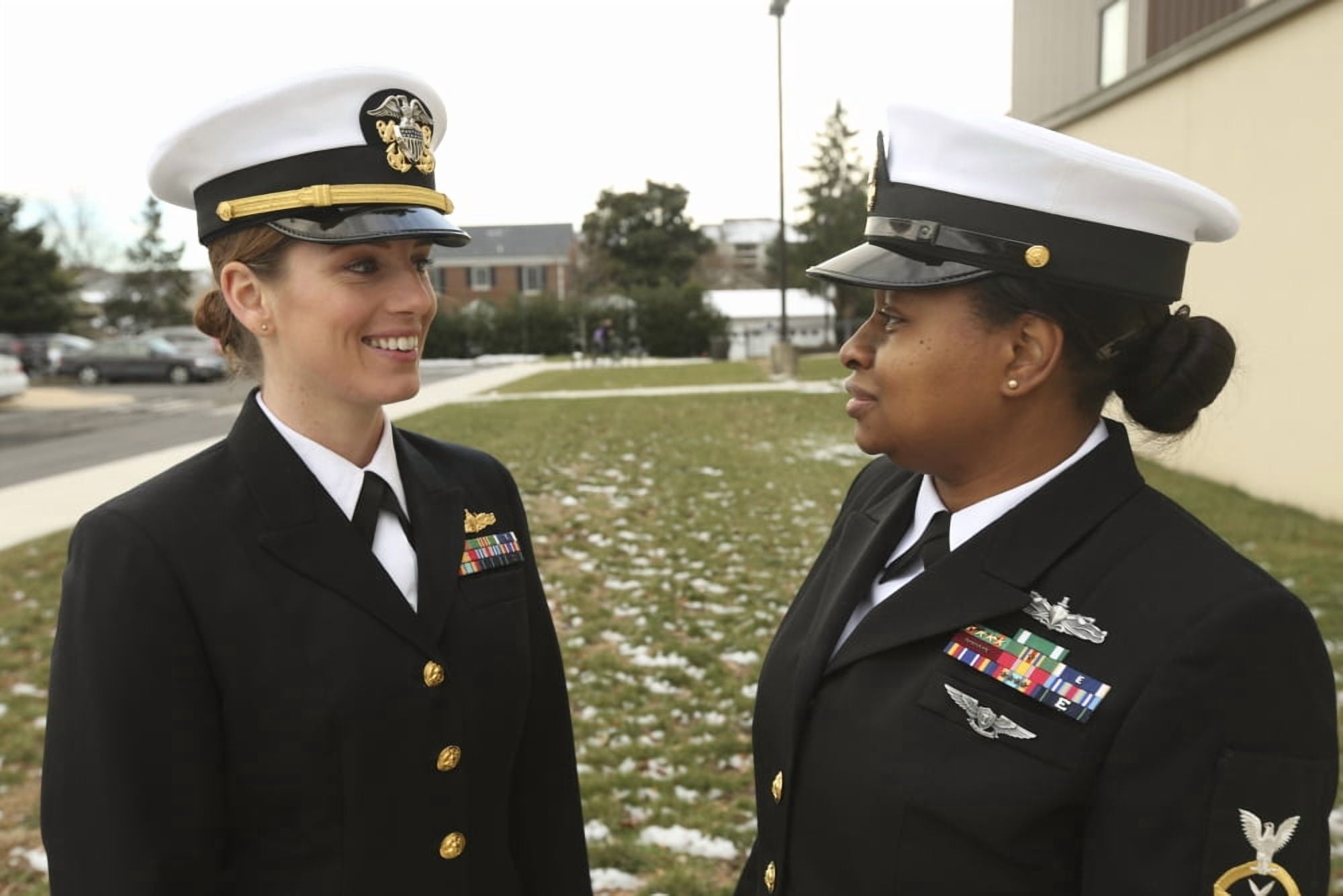 Female service members model a prototype for the female combination cover Canvas Art - Stocktrek Images (35 x 23)