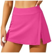 GAQLIVE Female side split Swim Skirts Swimming Culottes Leakproof Build-In Brief Skort Bikini Tankini Bottom for Women Beachwear Bathing Suit Bottoms M