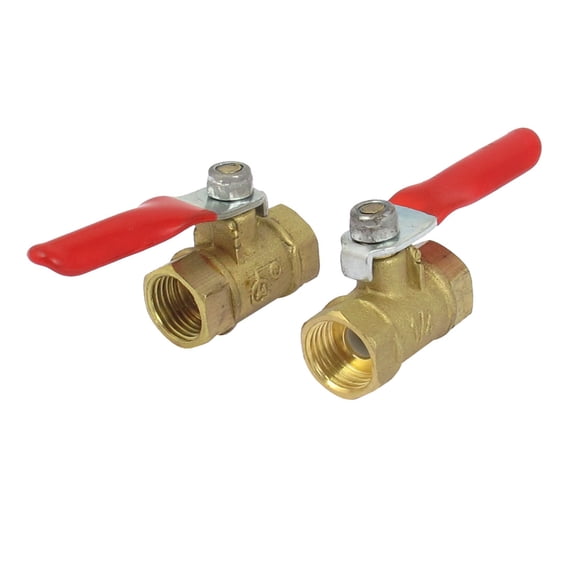 Female to Female Thread Air Water Pneumatic Gas Ball Valve 2pcs