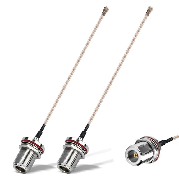 Female to N Type UFL Coaxial Cable Female Low Loss 5.9 Inch RG178 Coaxial for PCI WiFi Card Wireless Router,Gateway,RF Applications,2PCS