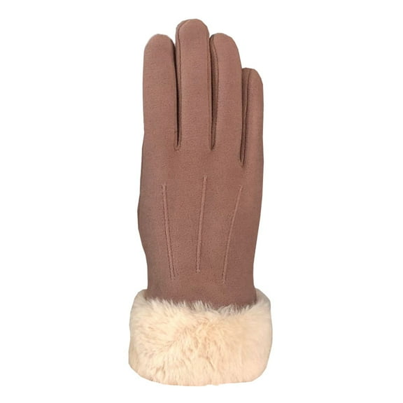 Female winter with fuzzy mouth warm touch screen student Korean version cute car windproof and cold resistant thick gloves for women
