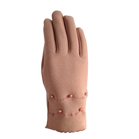 Female winter with fuzzy mouth warm touch screen student Korean version cute car windproof and cold resistant thick gloves for women