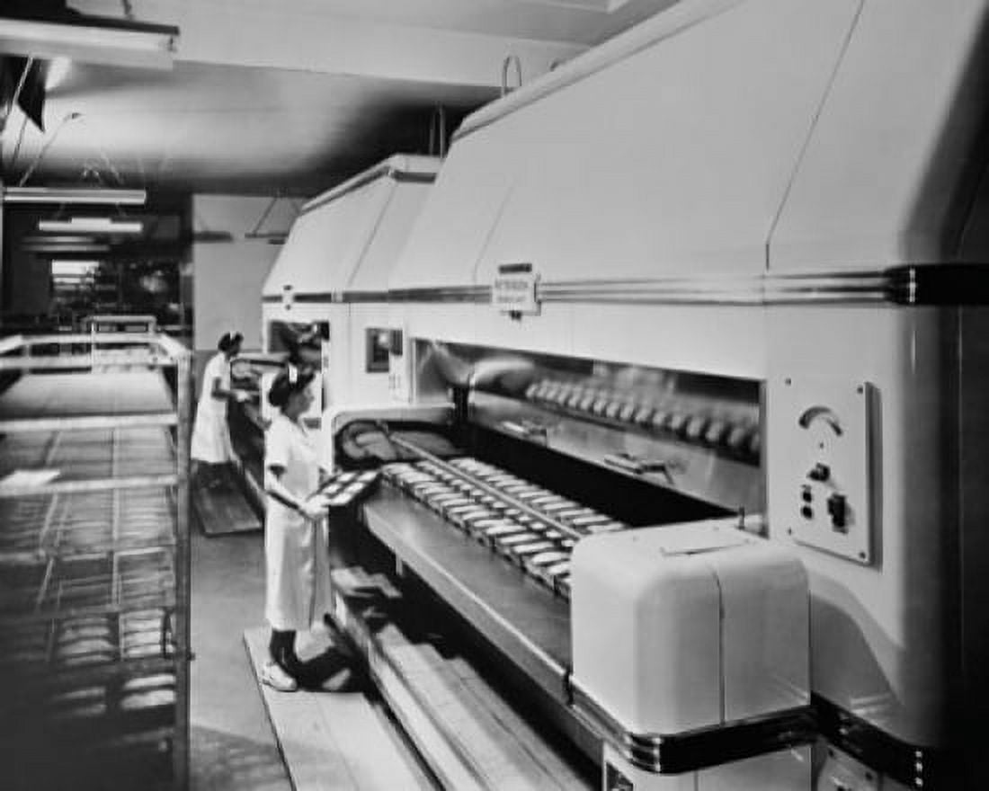 Female workers making bread in a bakery Pepperidge Farm Bakery Norwalk Connecticut USA Canvas Art - (24 x 36)