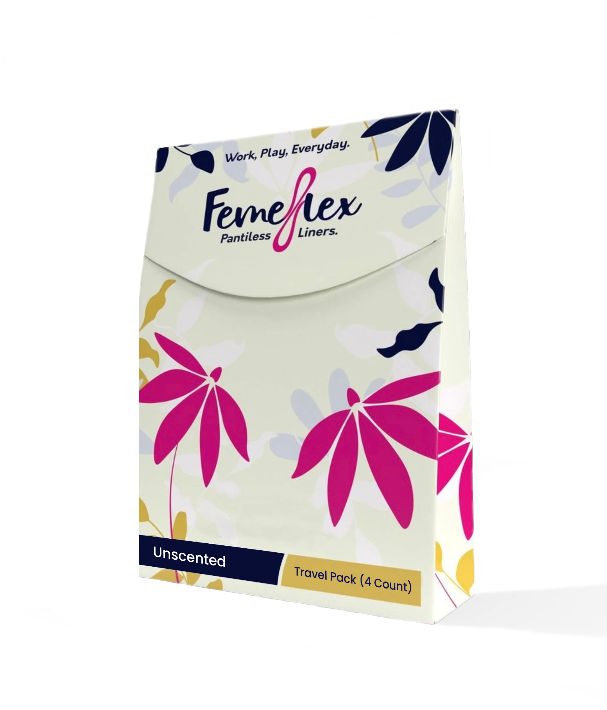 Femeflex Pantiless Panty Liners KF05 KF05 Travel Pack (4 Count) Size Fits