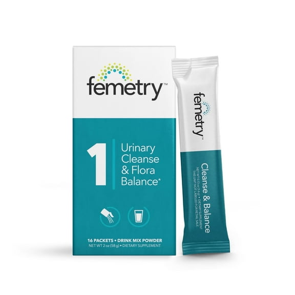 Femetry Urinary Cleanse & Flora Balance DMannose, Probiotics & Prebiotic Powder Clinically Dosed for UTI Relief and Healthy Urinary Microflora Sensitive Bladder Formula