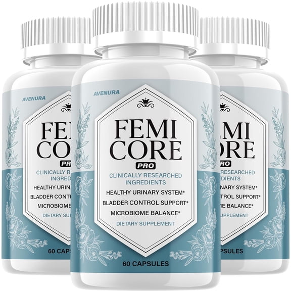 Femi Core Capsules FemiCore Pills Advanced Formula Natural Blend, 3 Pack, 180 Capsules