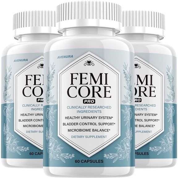 Femi Core Capsules FemiCore Pills Advanced Formula Natural Blend, 3 Pack, 180 Capsules