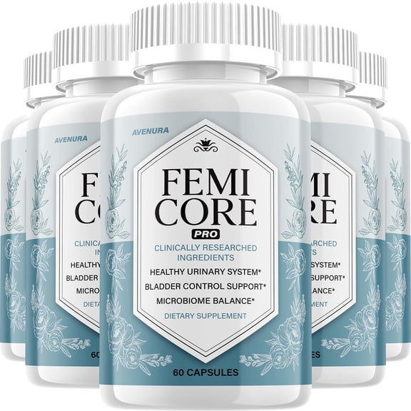 Femi Core Capsules  FemiCore Pills Advanced Formula Natural Blend, 5 Pack, 300 Capsules