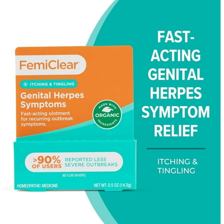 FemiClear For Genital Herpes - Itching & Tingling Symptom Relief Ointment, 0.5oz
