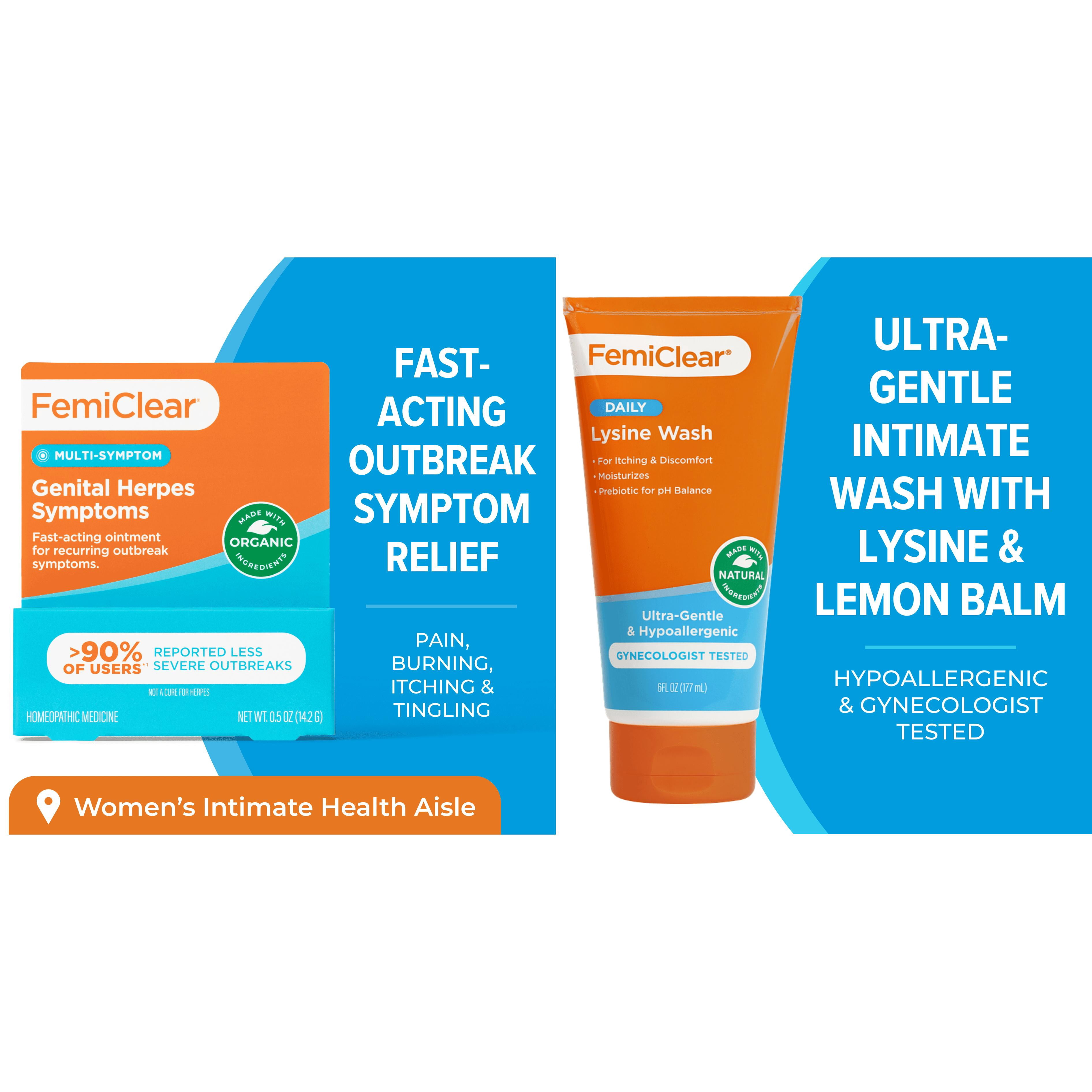 FemiClear Herpes MS & Lysine Wash Bundle