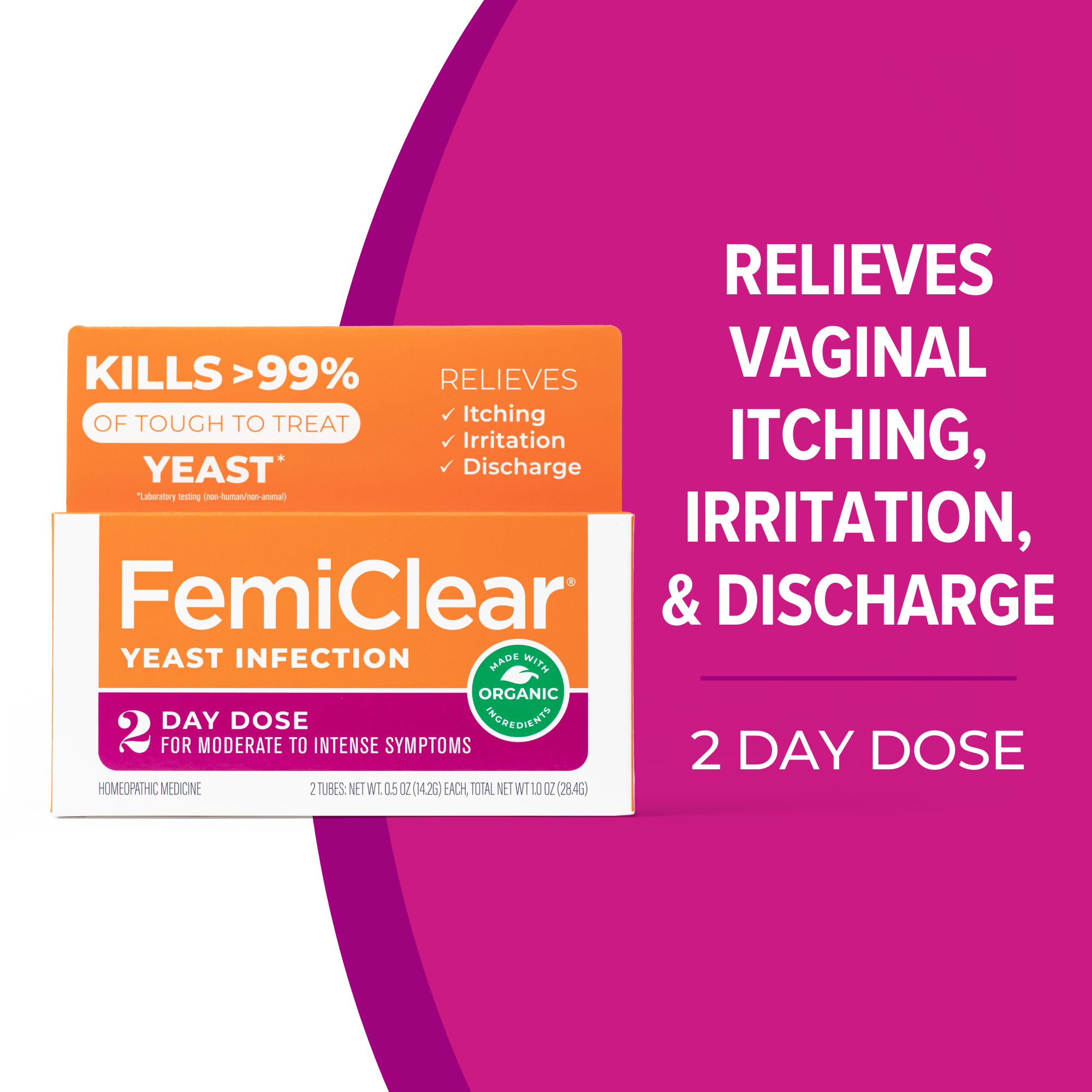 FemiClear Yeast Infection Ointment, 2Day Dose - image 1 of 10