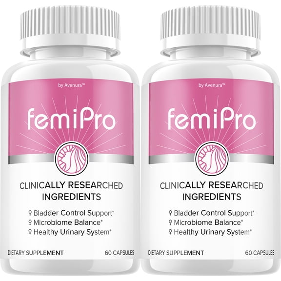 FemiPro Bladder Support Supplement - Probiotic Femi Pro Urinary Control, 2 pack, 120 Capsules