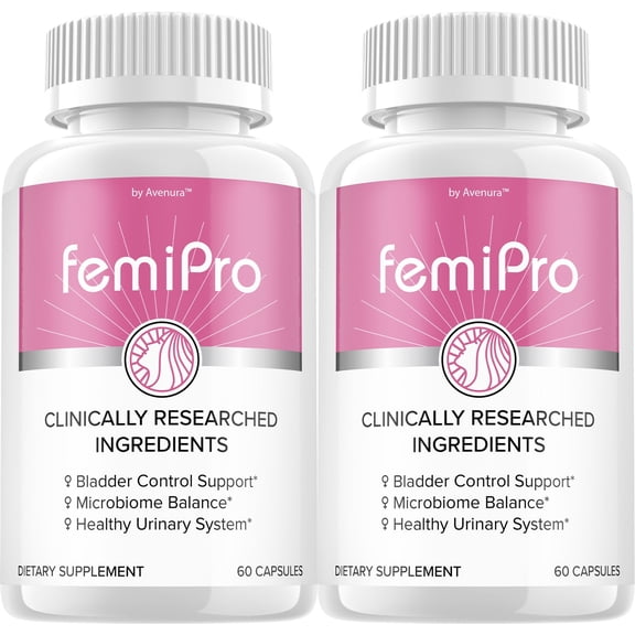 FemiPro Bladder Support Supplement - Probiotic Femi Pro Urinary Control, 2 pack, 120 Capsules