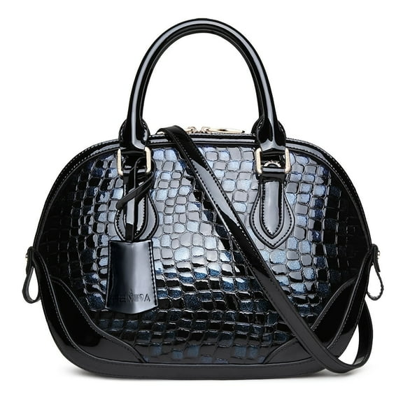 Feimina Large Blue Tote Bag, Patent Leather Shiny Leather Womens Bag, Designer Bags, Luxury Handbags,Simple Tote,Large Capacity Womens Purse,Shoulder Bag(Blue)