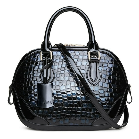 Feimina Large Blue Tote Bag, Patent Leather Shiny Leather Womens Bag, Designer Bags, Luxury Handbags,Simple Tote,Large Capacity Womens Purse,Shoulder Bag(Blue)