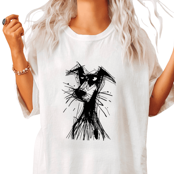 Feminine Casual Short Sleeve T-Shirt With Giraffe Themed Line Art Graphic Tops