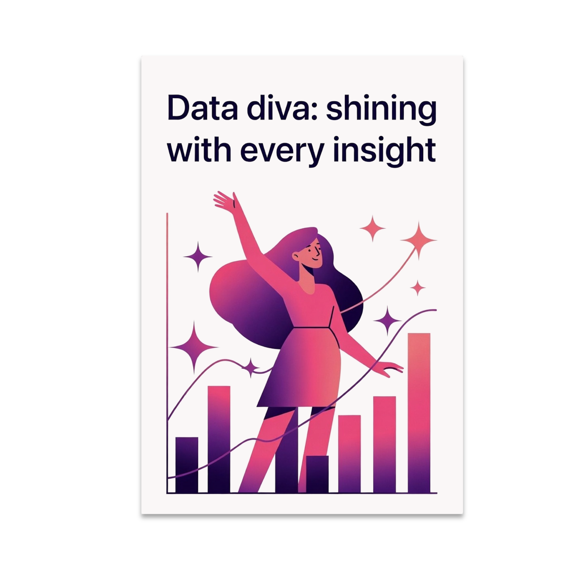 Feminine Data Decor - Data Analytics Enthusiast - 13x19 Poster Print