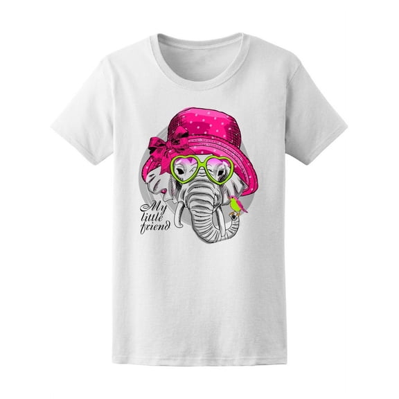 Feminine Dressed Elephant  T-Shirt Women -Image by Shutterstock, Female Large