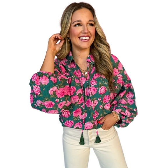 Feminine Floral Design in Soft Polyester - Stylish Daily Wear Top for Women - [ZhiHiMeRi] | (US 4-6)S