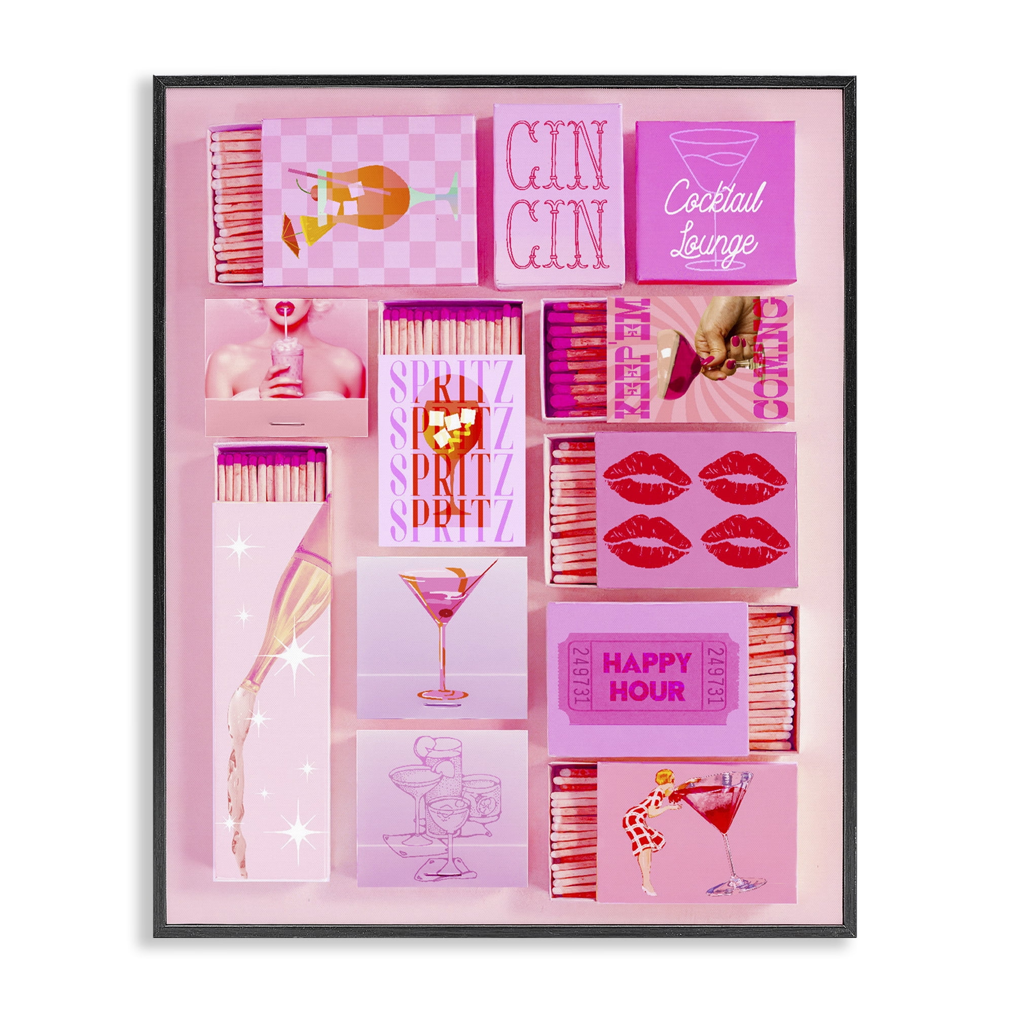 Feminine Glam Matches Black Framed Giclee Art, design by Lil' Rue