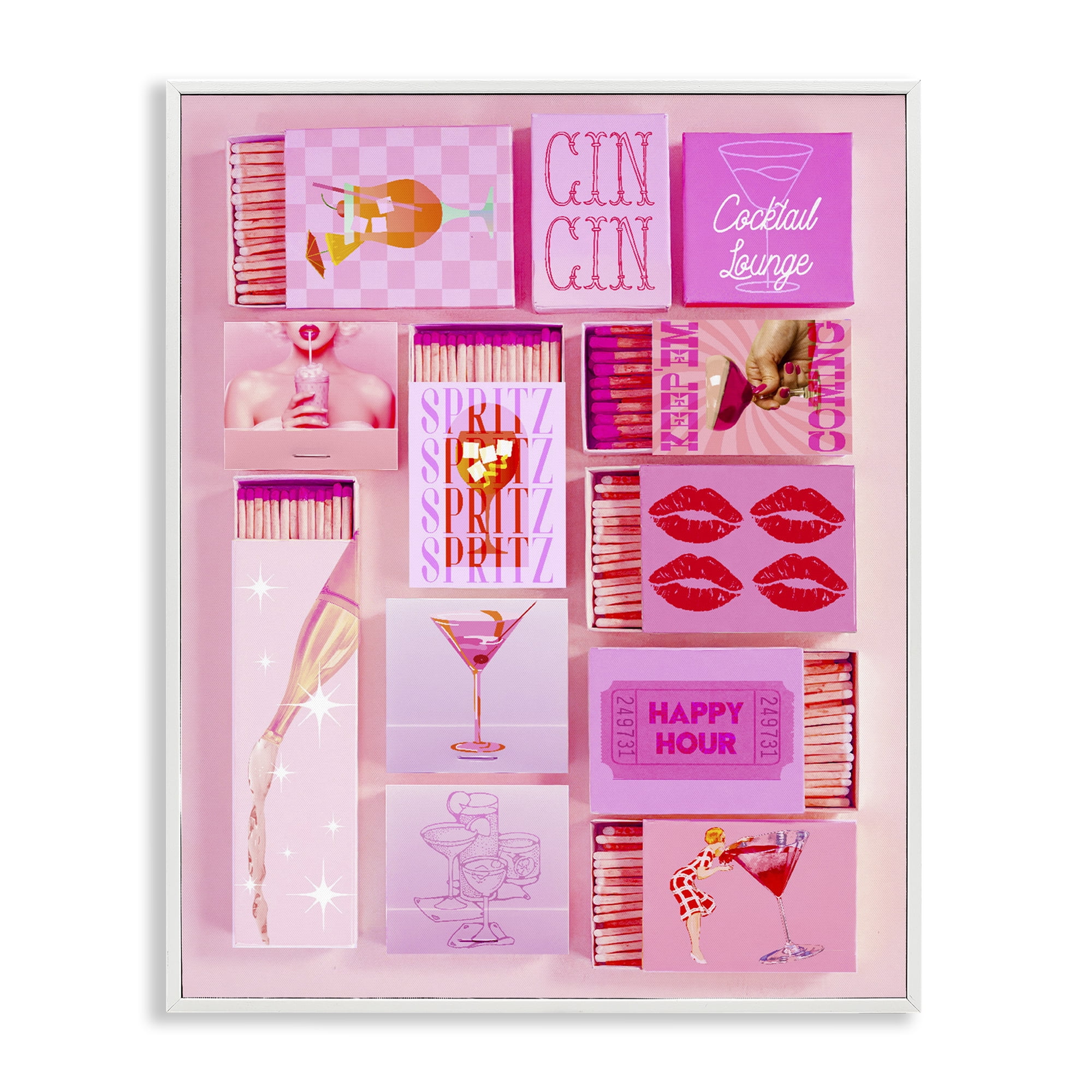 Feminine Glam Matches White Framed Giclee Art, design by Lil' Rue