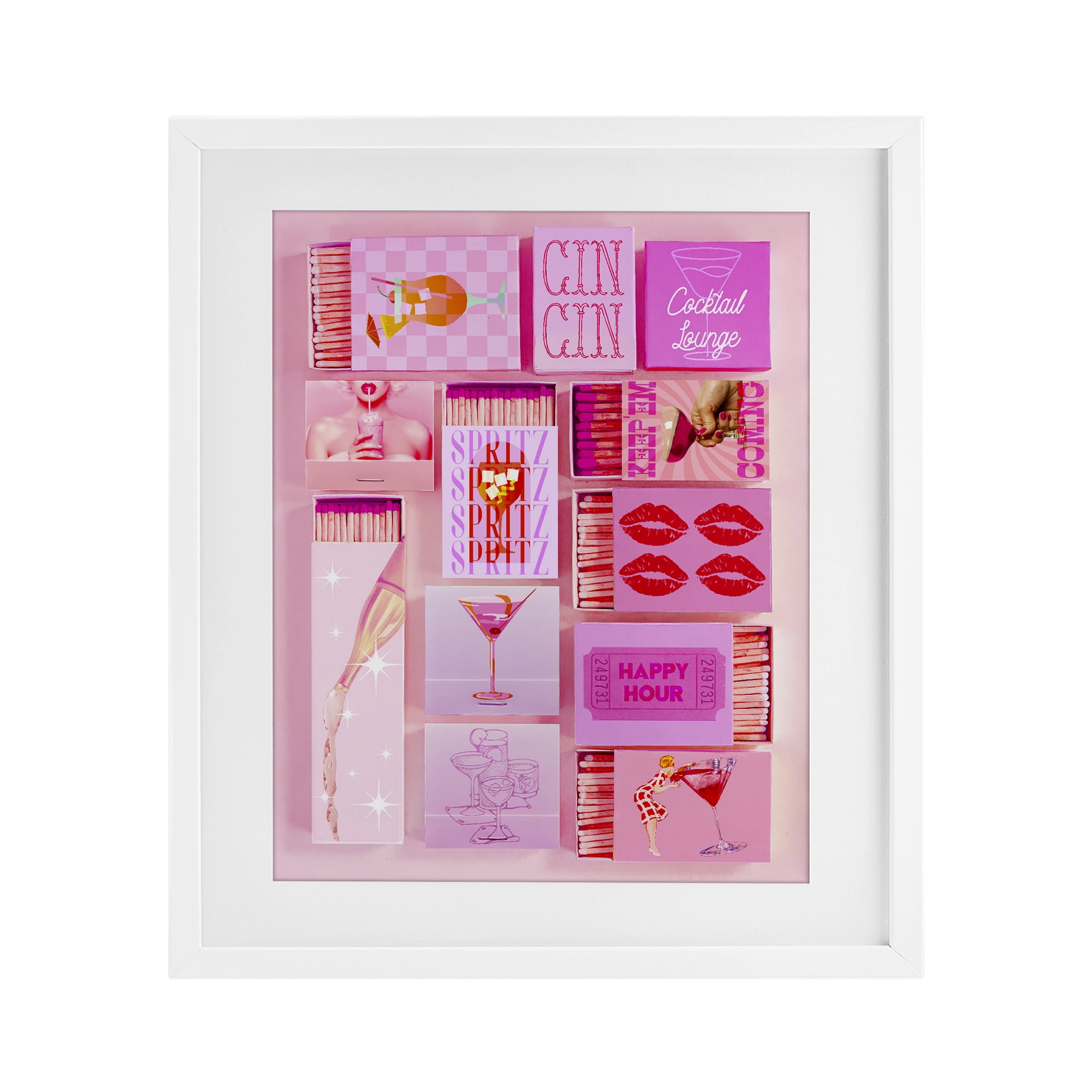 Feminine Glam Matches White Framed Print Under Glass, design by Lil' Rue