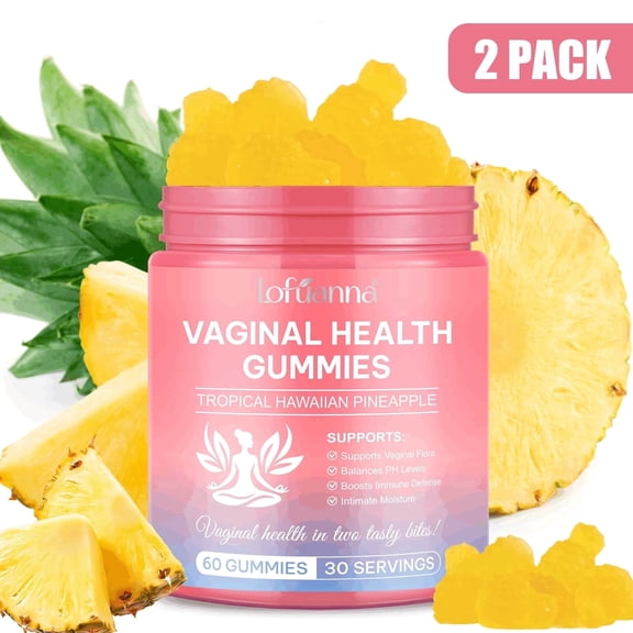 Vaginal Probiotics Gummies for Women, PH Balance for Women, Hawaiian Pineapple Gummies for PH Health - 2Pack
